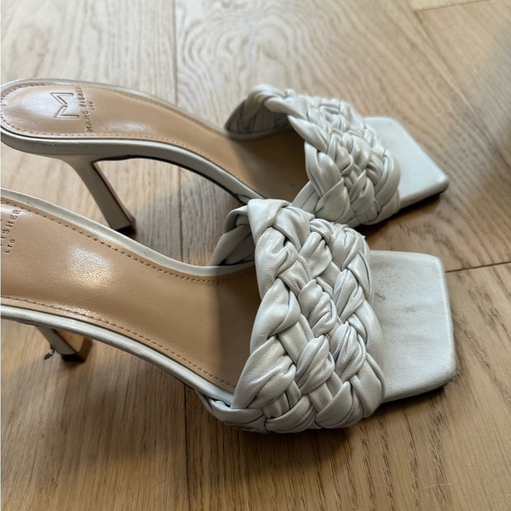 Marc Fisher Draya Square Toe White Leather Shoes Size 6